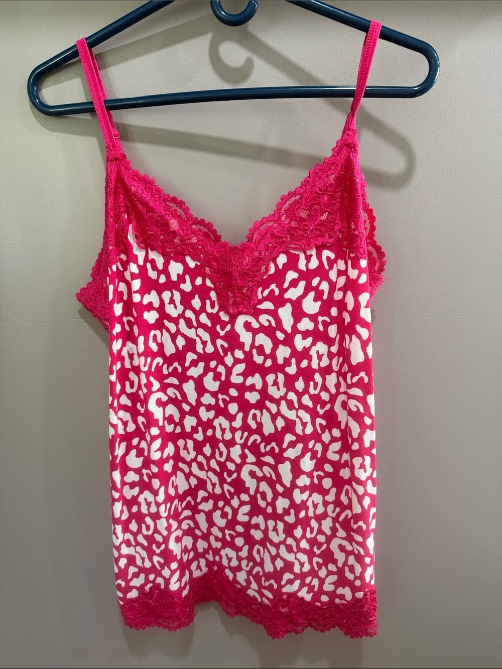 Lane Bryant Pink and White Leopard Print Cami